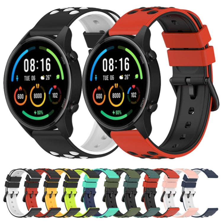 For Xiaomi MI Watch Sport 22mm Two-Color Porous Silicone Watch Band