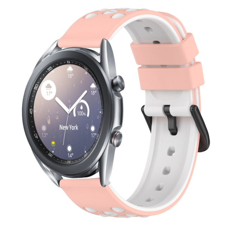 For Samsung Galaxy Watch3 45mm 22mm Two-Color Porous Silicone Watch Band