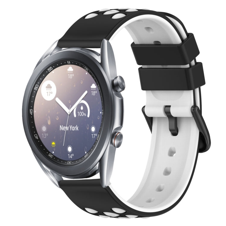 For Samsung Galaxy Watch3 45mm 22mm Two-Color Porous Silicone Watch Band