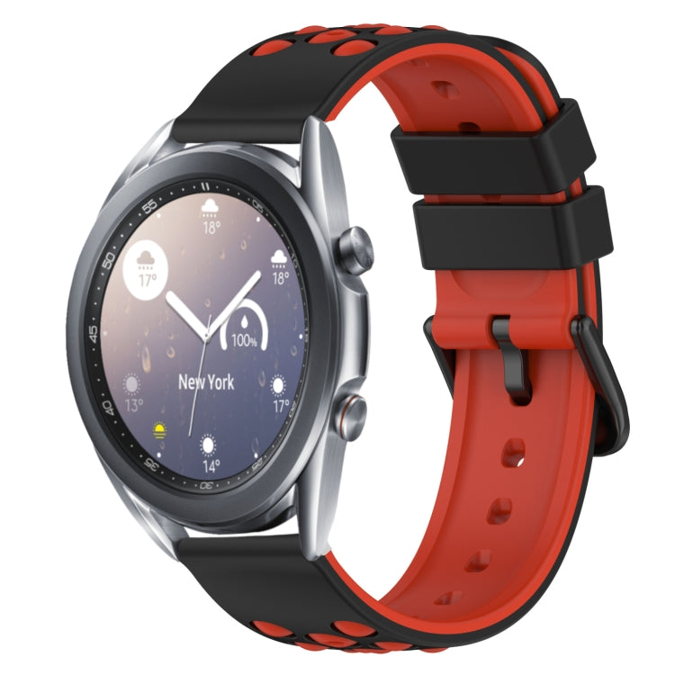 For Samsung Galaxy Watch3 45mm 22mm Two-Color Porous Silicone Watch Band