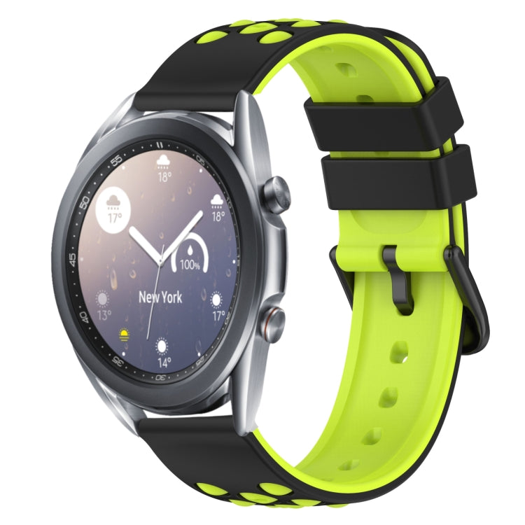 For Samsung Galaxy Watch3 45mm 22mm Two-Color Porous Silicone Watch Band