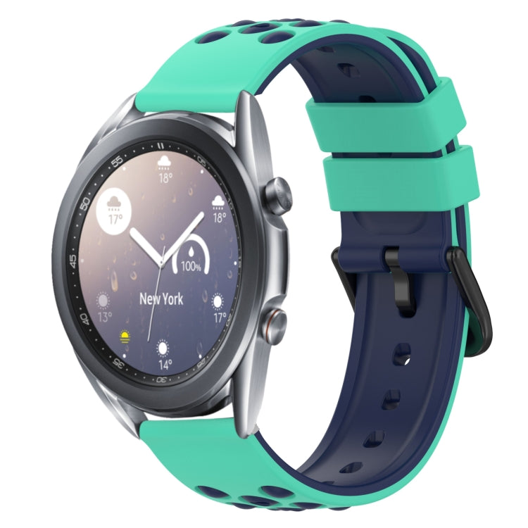 For Samsung Galaxy Watch3 45mm 22mm Two-Color Porous Silicone Watch Band