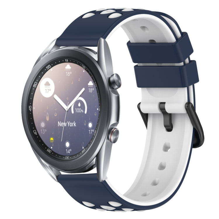 For Samsung Galaxy Watch3 45mm 22mm Two-Color Porous Silicone Watch Band