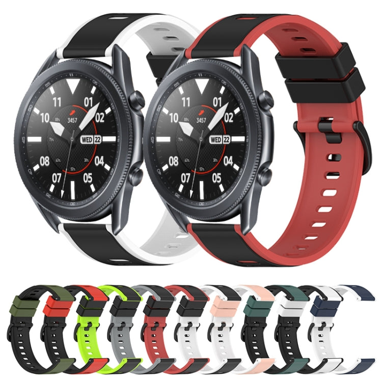 For Samsung Galaxy Watch3 45mm 22mm Two-Color Porous Silicone Watch Band