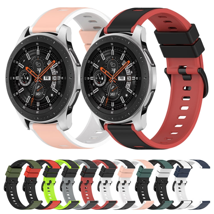 For Samsung Galaxy Watch 46mm 22mm Two-Color Porous Silicone Watch Band