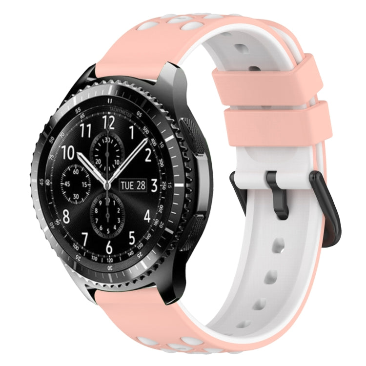 For Samsung Gear S3 Classic 22mm Two-Color Porous Silicone Watch Band