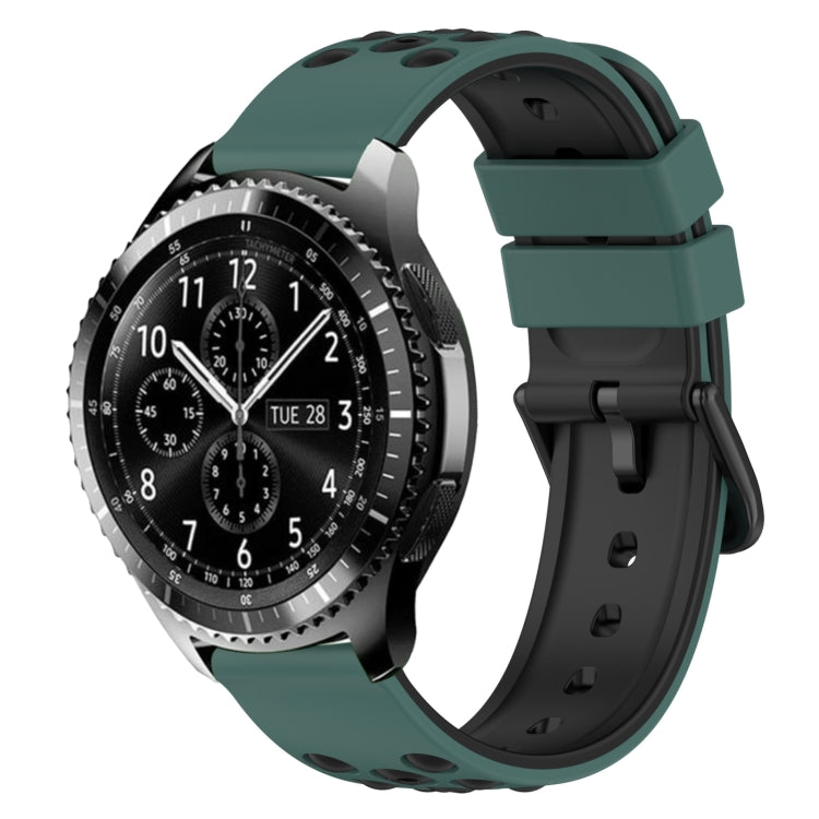 For Samsung Gear S3 Classic 22mm Two-Color Porous Silicone Watch Band