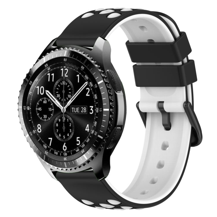 For Samsung Gear S3 Classic 22mm Two-Color Porous Silicone Watch Band