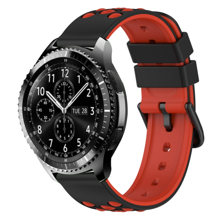 For Samsung Gear S3 Classic 22mm Two-Color Porous Silicone Watch Band
