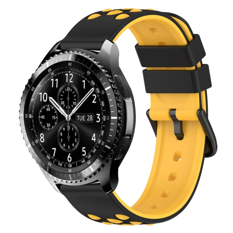 For Samsung Gear S3 Classic 22mm Two-Color Porous Silicone Watch Band