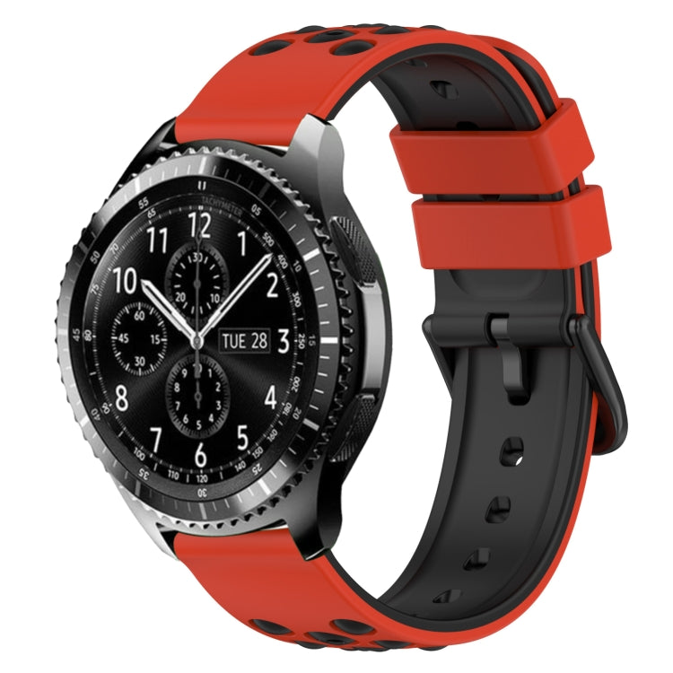 For Samsung Gear S3 Classic 22mm Two-Color Porous Silicone Watch Band