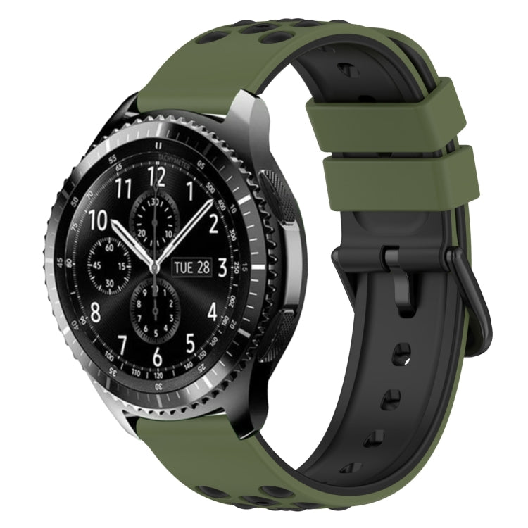 For Samsung Gear S3 Classic 22mm Two-Color Porous Silicone Watch Band