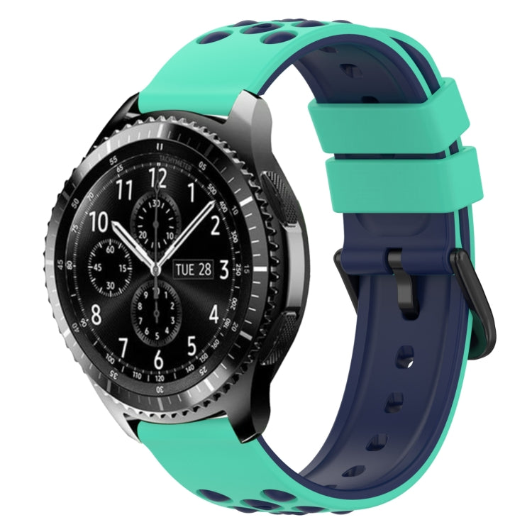 For Samsung Gear S3 Classic 22mm Two-Color Porous Silicone Watch Band