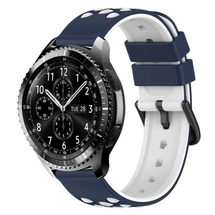 For Samsung Gear S3 Classic 22mm Two-Color Porous Silicone Watch Band