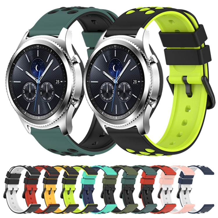 For Samsung Gear S3 Classic 22mm Two-Color Porous Silicone Watch Band