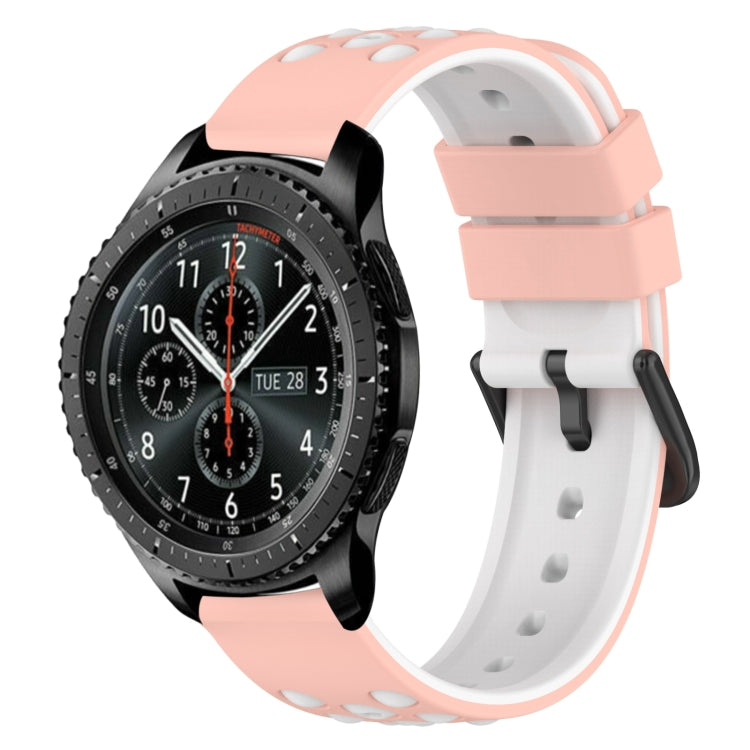 For Samsung Gear S3 Frontier 22mm Two-Color Porous Silicone Watch Band