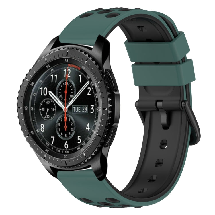 For Samsung Gear S3 Frontier 22mm Two-Color Porous Silicone Watch Band