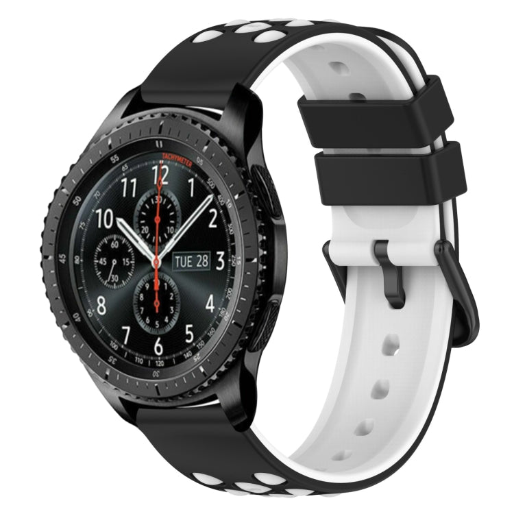 For Samsung Gear S3 Frontier 22mm Two-Color Porous Silicone Watch Band