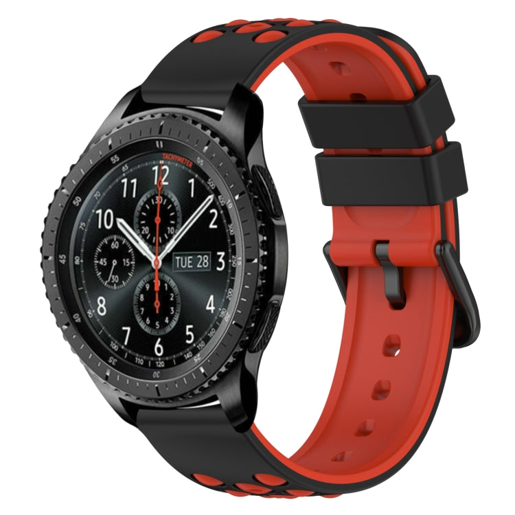 For Samsung Gear S3 Frontier 22mm Two-Color Porous Silicone Watch Band