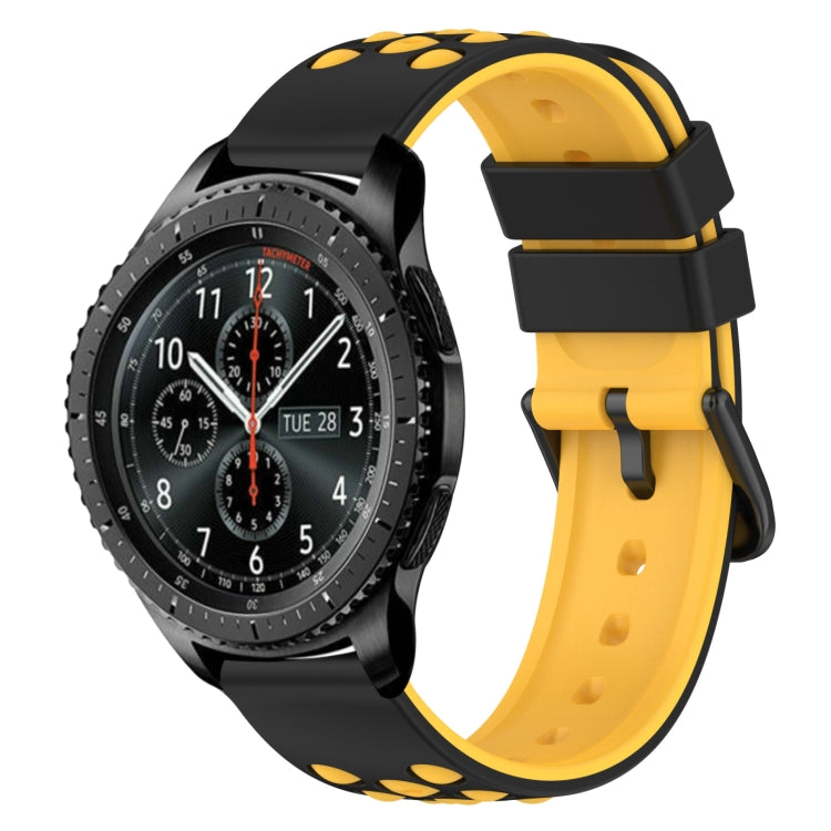For Samsung Gear S3 Frontier 22mm Two-Color Porous Silicone Watch Band