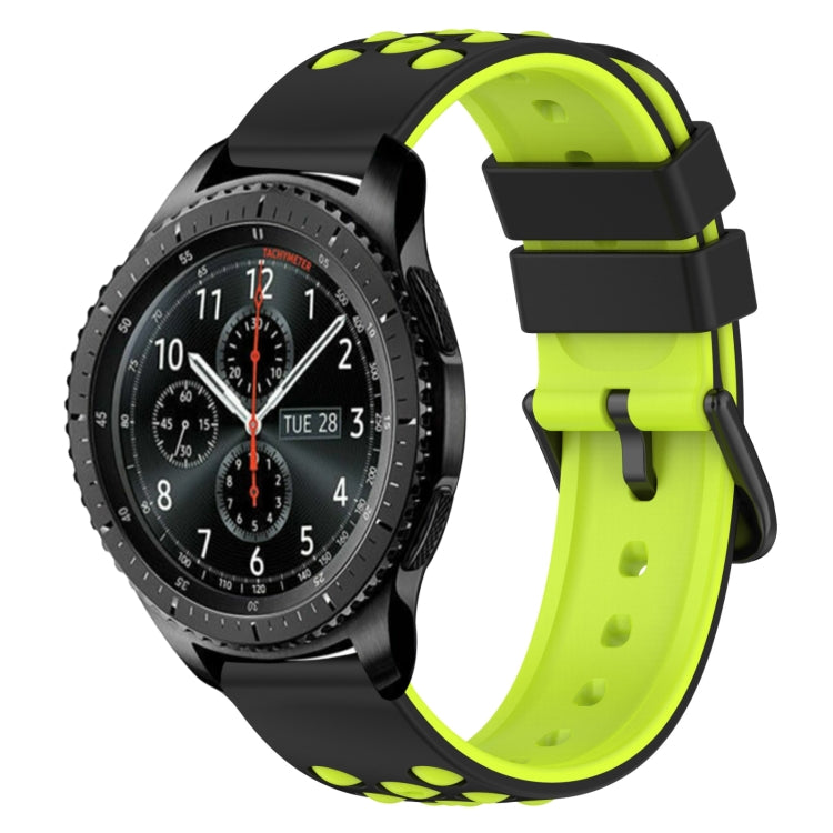 For Samsung Gear S3 Frontier 22mm Two-Color Porous Silicone Watch Band