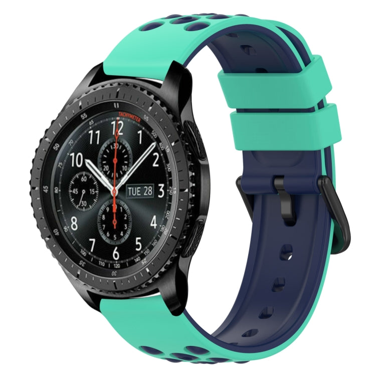 For Samsung Gear S3 Frontier 22mm Two-Color Porous Silicone Watch Band