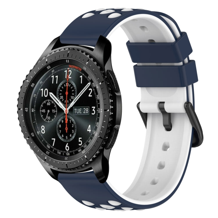 For Samsung Gear S3 Frontier 22mm Two-Color Porous Silicone Watch Band