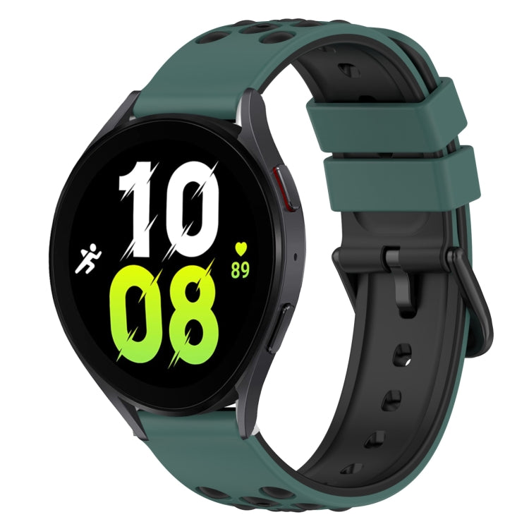 For Samsung Galaxy Watch5 44mm 20mm Two-Color Silicone Watch Band