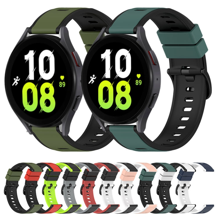For Samsung Galaxy Watch5 44mm 20mm Two-Color Silicone Watch Band