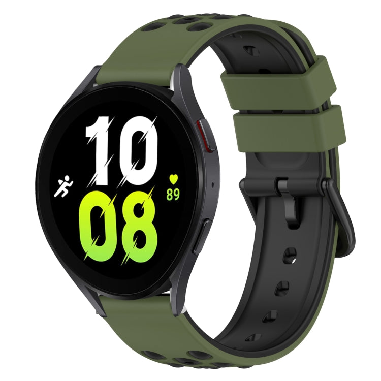 For Samsung Galaxy Watch5 Pro 45mm 20mm Two-Color Silicone Watch Band