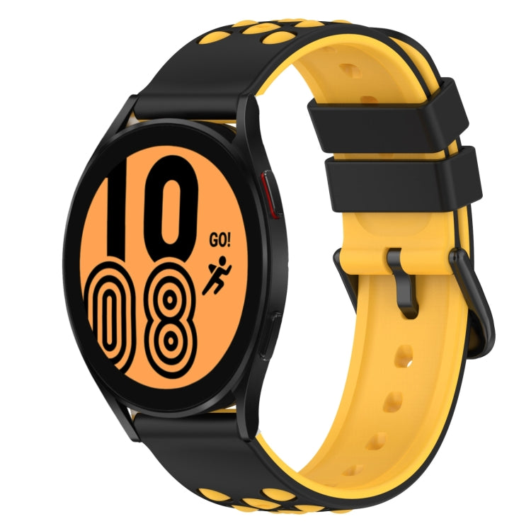 For Samsung Galaxy Watch4 44mm 20mm Two-Color Silicone Watch Band