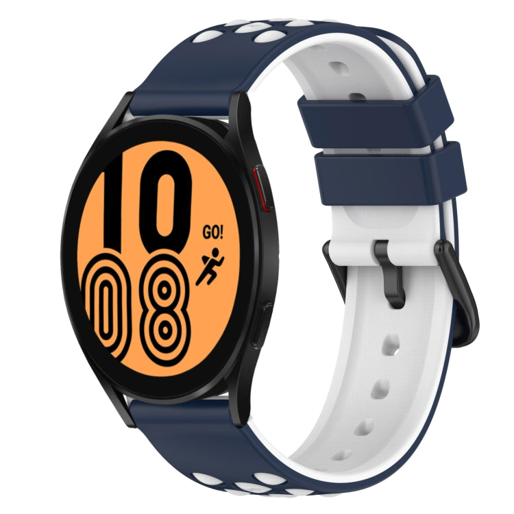 For Samsung Galaxy Watch4 44mm 20mm Two-Color Silicone Watch Band
