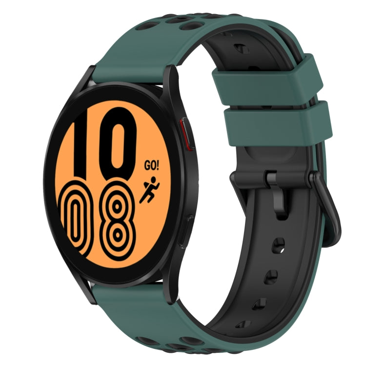 For Samsung Galaxy Watch4 40mm 20mm Two-Color Silicone Watch Band