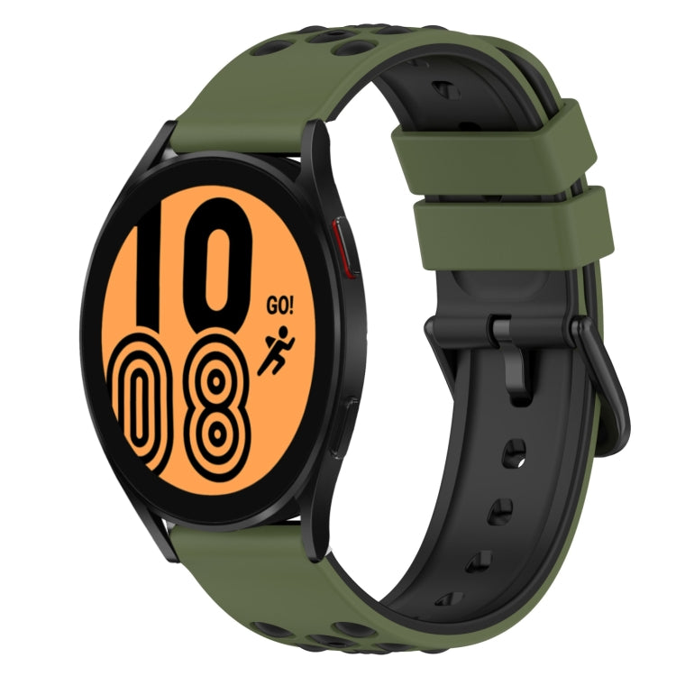 For Samsung Galaxy Watch4 40mm 20mm Two-Color Silicone Watch Band