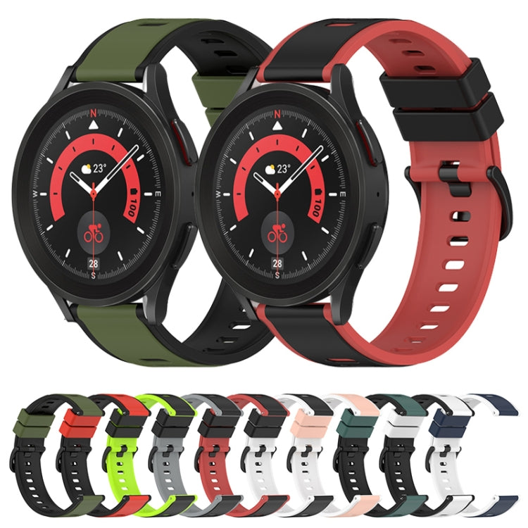 For Samsung Galaxy Watch4 40mm 20mm Two-Color Silicone Watch Band