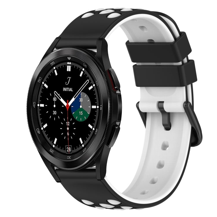For Samsung  Galaxy Watch4 Classic 42mm 20mm Two-Color Silicone Watch Band