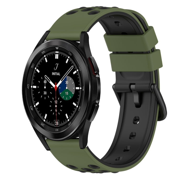 For Samsung  Galaxy Watch4 Classic 42mm 20mm Two-Color Silicone Watch Band