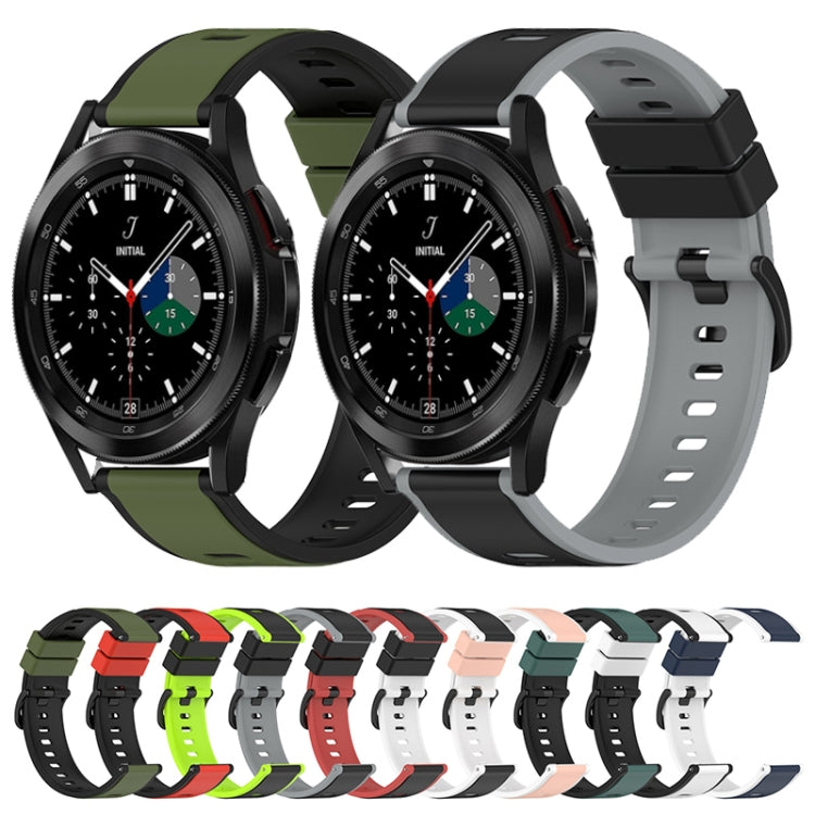 For Samsung  Galaxy Watch4 Classic 42mm 20mm Two-Color Silicone Watch Band
