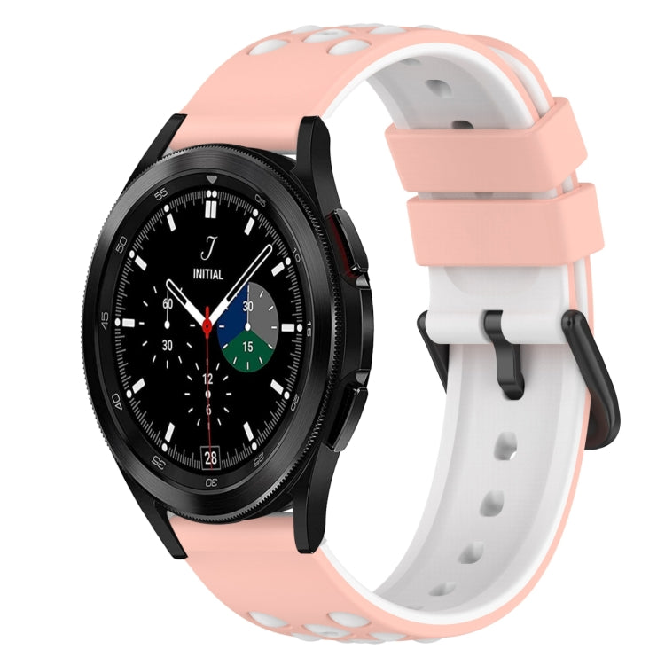 For Samsung  Galaxy Watch4 Classic 46mm 20mm Two-Color Silicone Watch Band