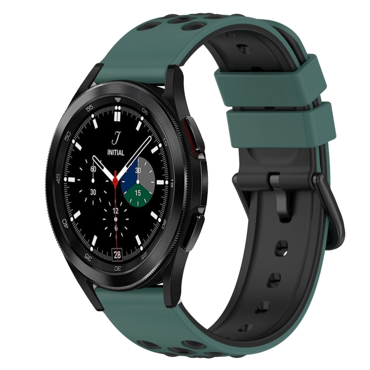 For Samsung  Galaxy Watch4 Classic 46mm 20mm Two-Color Silicone Watch Band