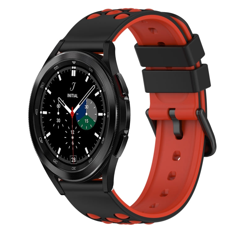 For Samsung  Galaxy Watch4 Classic 46mm 20mm Two-Color Silicone Watch Band