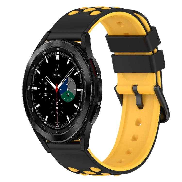 For Samsung  Galaxy Watch4 Classic 46mm 20mm Two-Color Silicone Watch Band