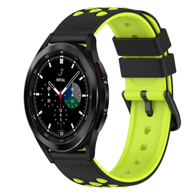 For Samsung  Galaxy Watch4 Classic 46mm 20mm Two-Color Silicone Watch Band