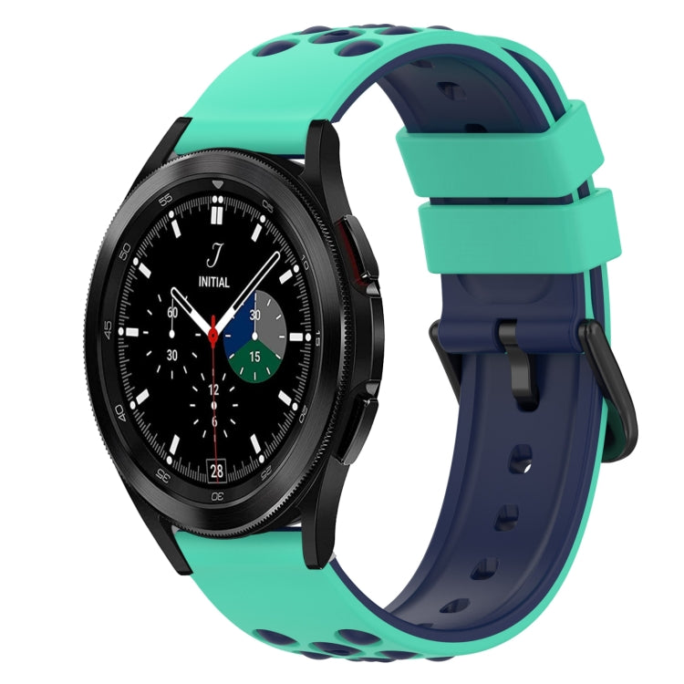 For Samsung  Galaxy Watch4 Classic 46mm 20mm Two-Color Silicone Watch Band