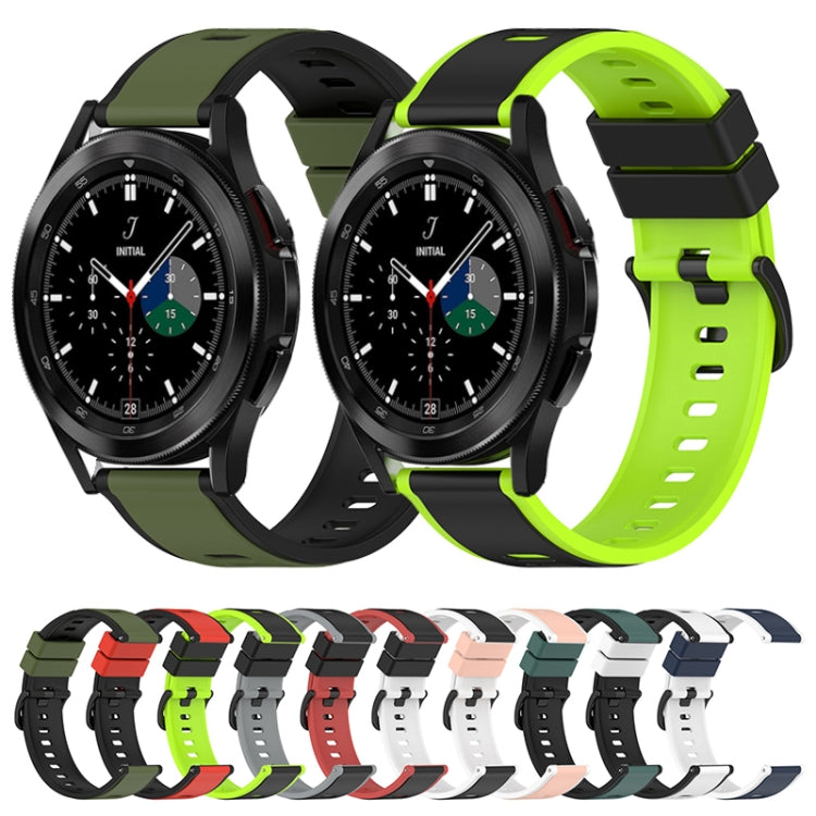 For Samsung  Galaxy Watch4 Classic 46mm 20mm Two-Color Silicone Watch Band