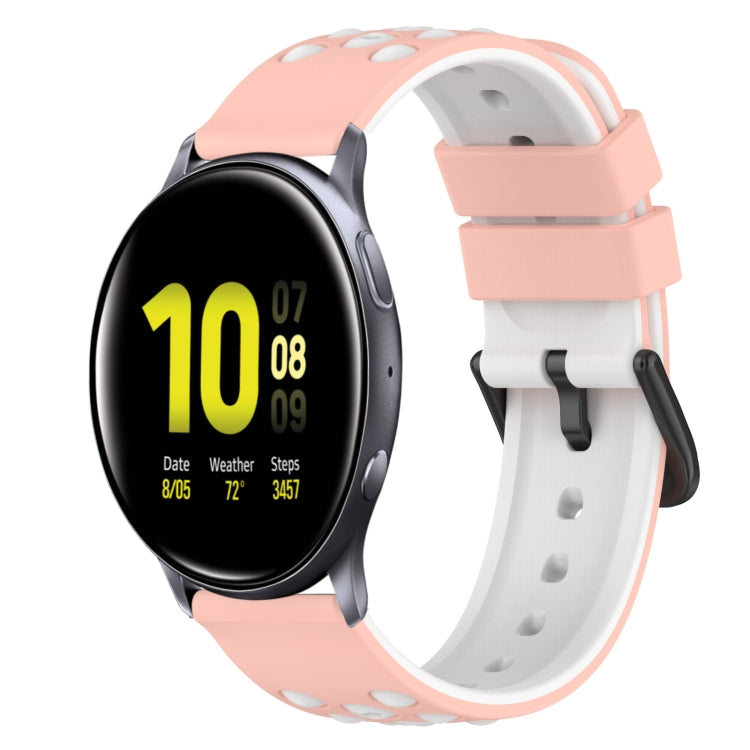 For Samsung Galaxy Watch Active2 40mm 20mm Two-Color Silicone Watch Band