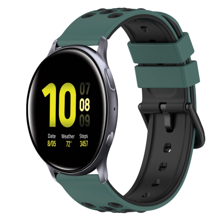 For Samsung Galaxy Watch Active2 40mm 20mm Two-Color Silicone Watch Band