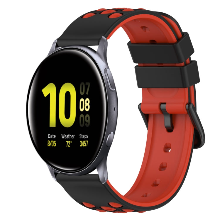For Samsung Galaxy Watch Active2 40mm 20mm Two-Color Silicone Watch Band