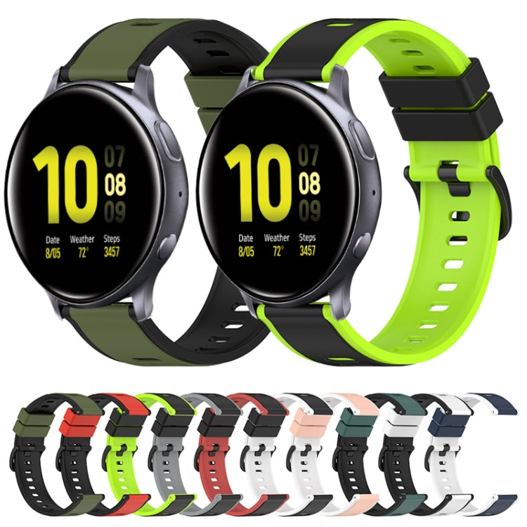 For Samsung Galaxy Watch Active2 40mm 20mm Two-Color Silicone Watch Band