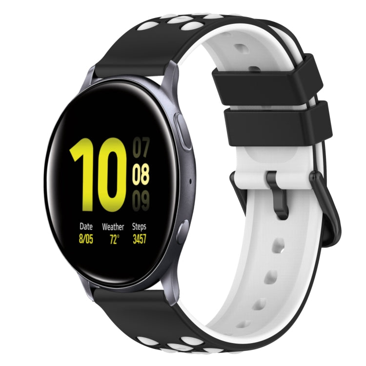 For Samsung Galaxy Watch Active2 44mm 20mm Two-Color Silicone Watch Band